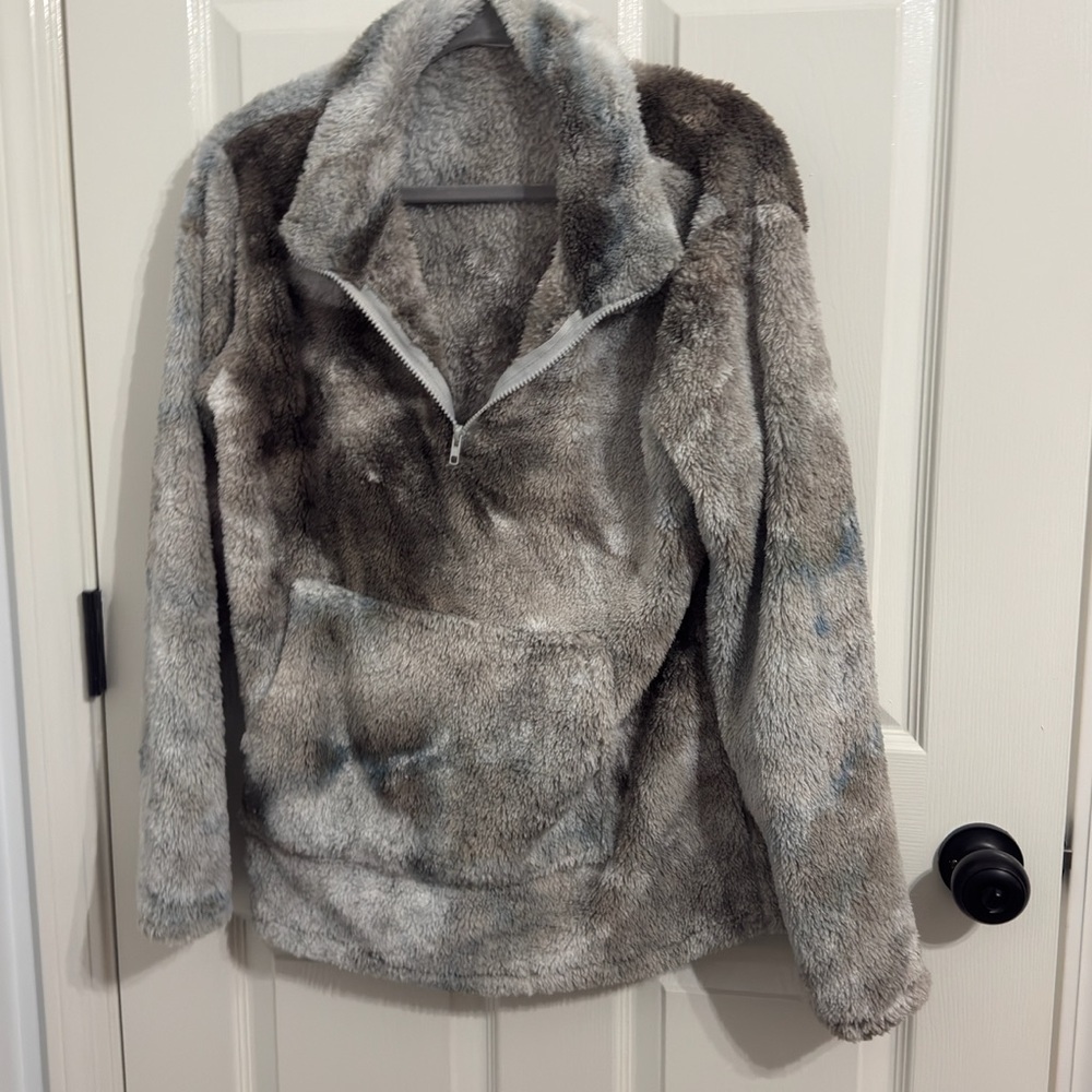 Cozy Gray Faux Fur Hoodie